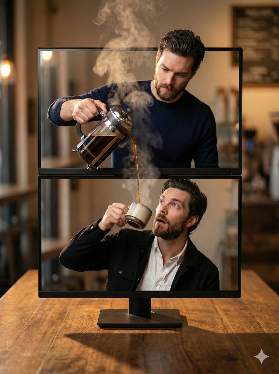 Coffee Pouring Cinematic Artwork (Dual Monitor) 1