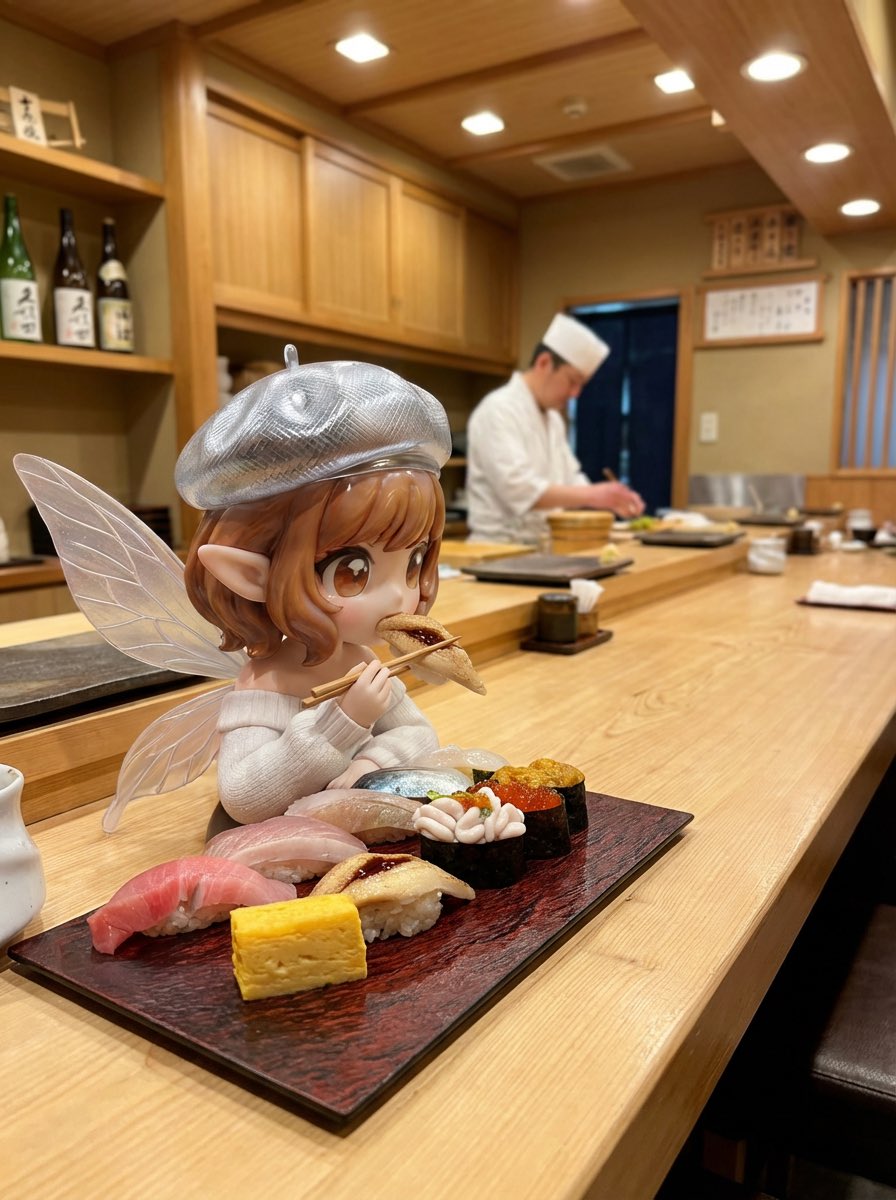 Fairy Eating Sushi Image Prompt 1