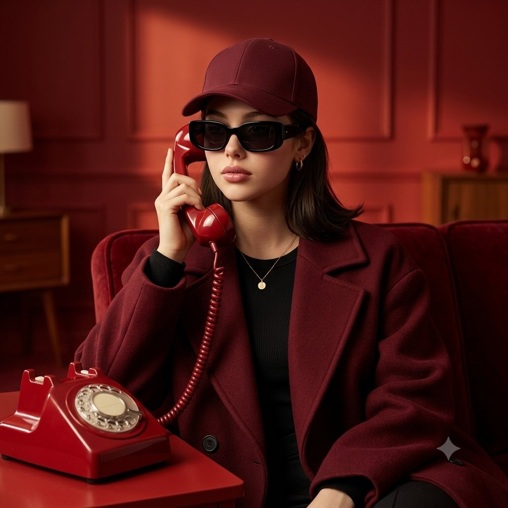 Retro Red Telephone Portrait 1
