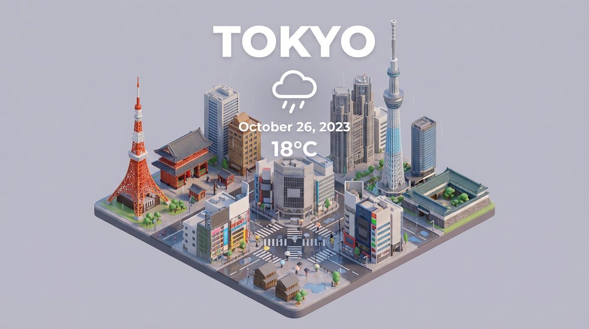 Isometric Miniature 3D City Cartoon Scene 1