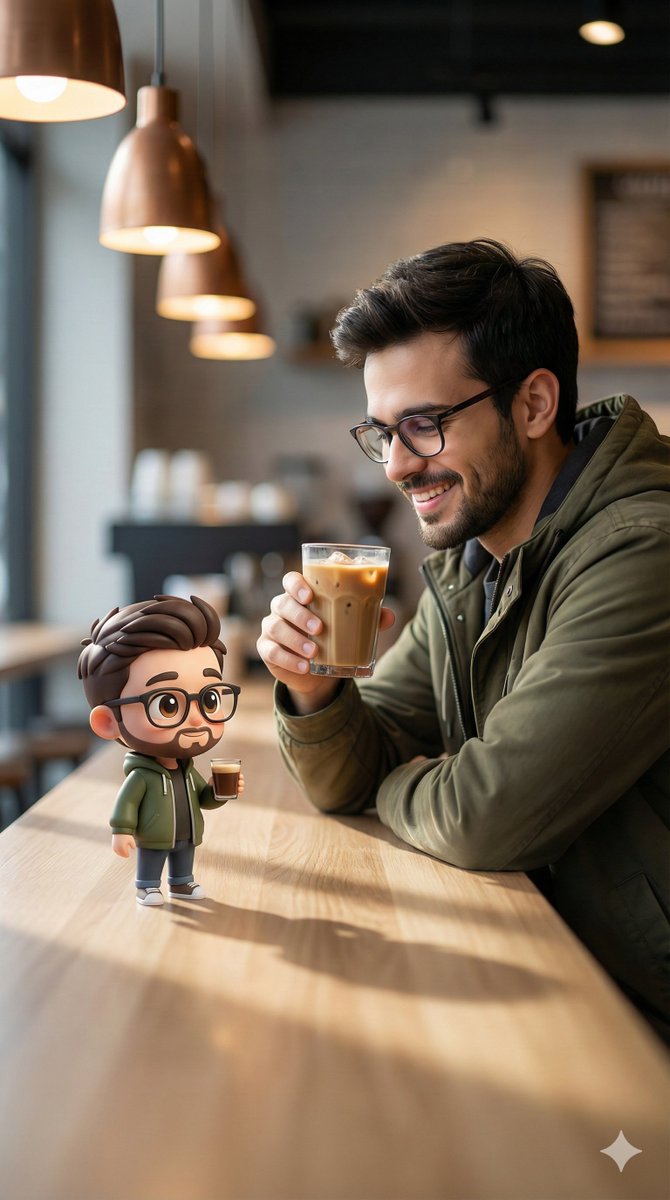 Cinematic Human with Stylized 3D Chibi 1