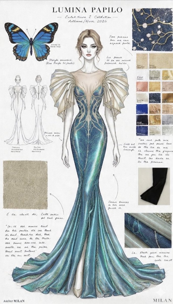 Ethereal Butterfly Couture Sketches 2