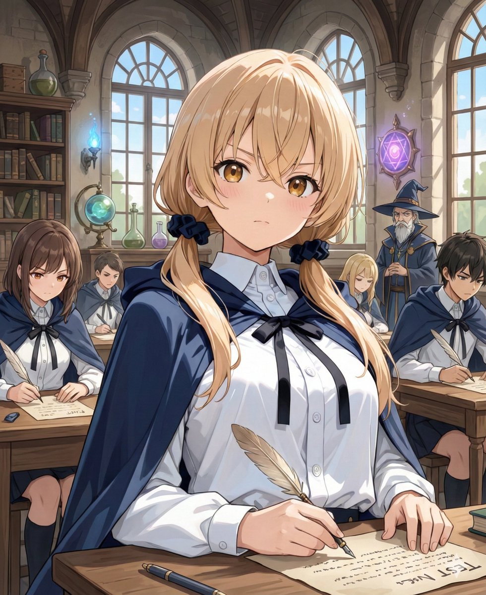 Modify Image: Girl Taking a Magic School Exam 2