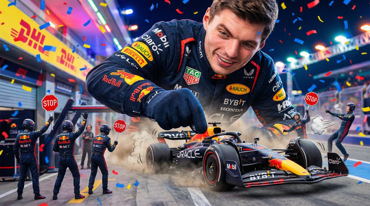 Comedic Giant Max Verstappen in Pit Lane 3