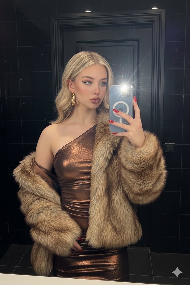 Nightlife Glamour Mirror Selfie with Flash 1