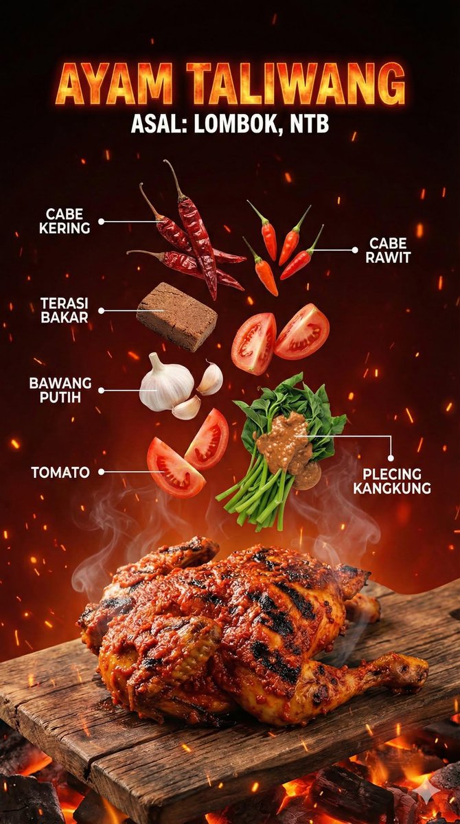 Hyper-Realistic Indonesian Food Infographic Poster 2