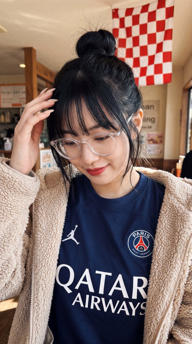 PSG Jersey Teddy Jacket Selfie 1
