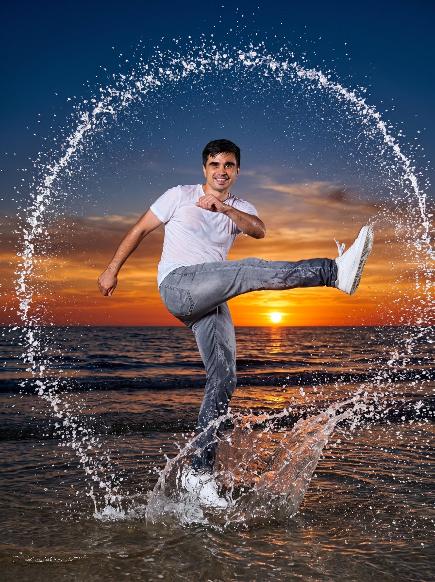 Circular Water Splash Action Photo 1