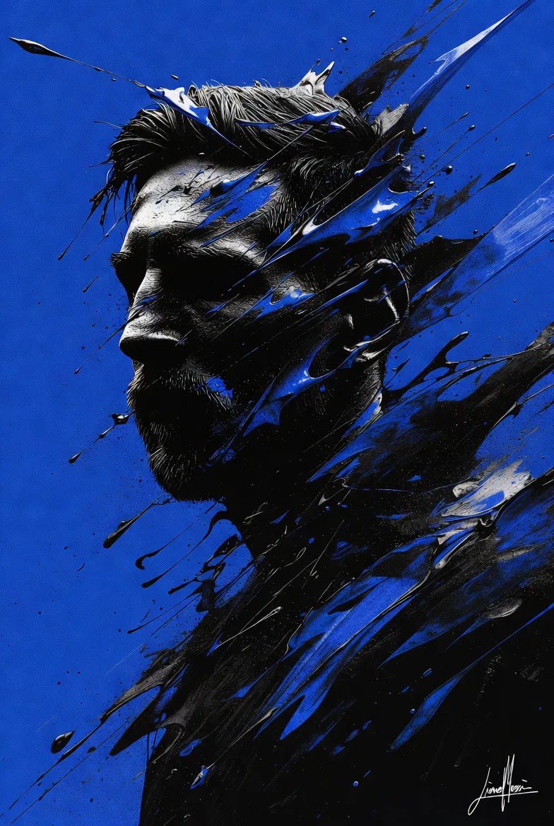 Stylized Portrait with Paint Splashes 2