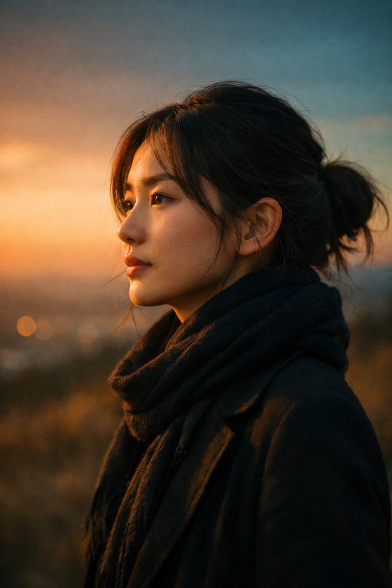 Cinematic Sunset Portrait Prompt 2