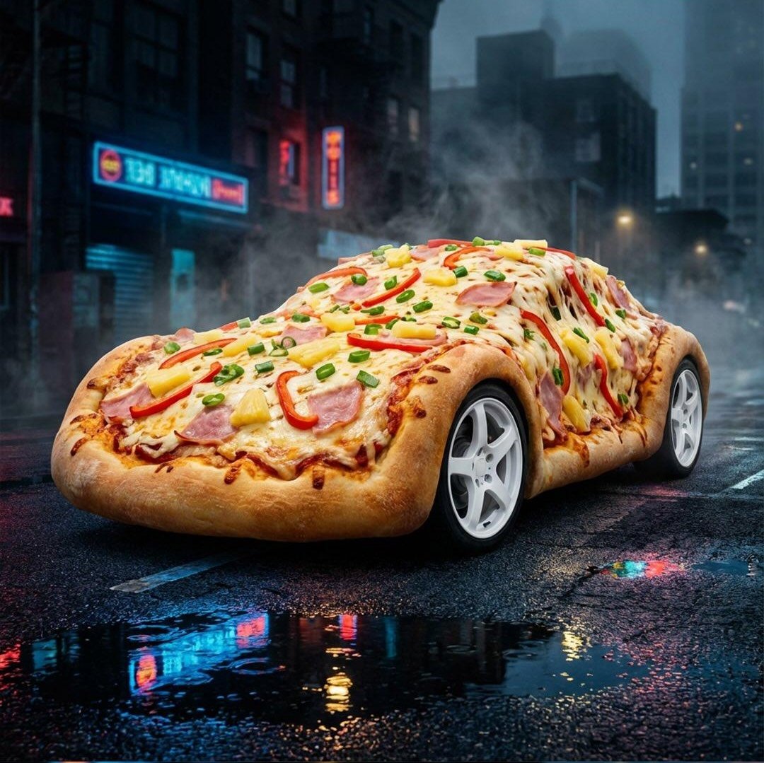 Surreal Pizza Landscapes and Cyberpunk Cars 4