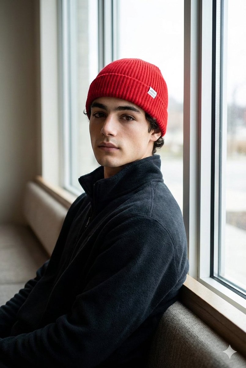 Portrait with Red Knit Cap Prompt 1