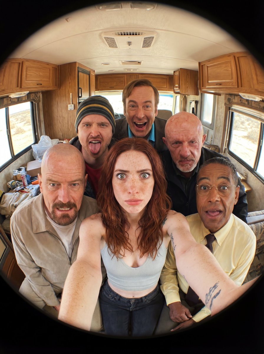 Fisheye selfie with movie characters using Nano Banana Pro 2