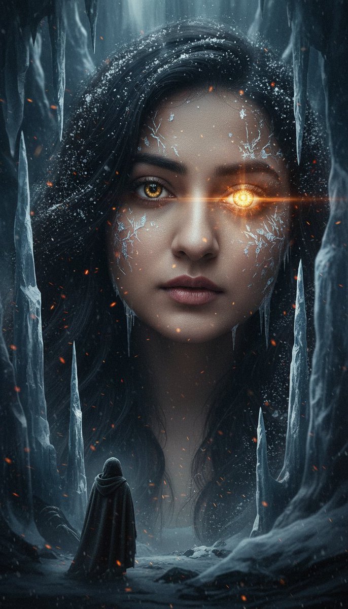 Surreal Cinematic Fantasy Portrait with Fire and Ice 1