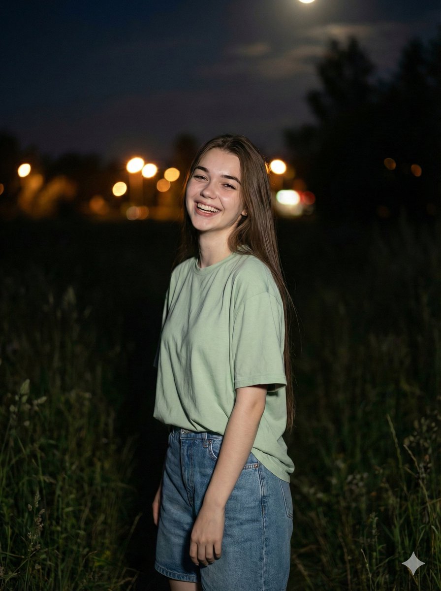 Cinematic Night Portrait Prompt 1