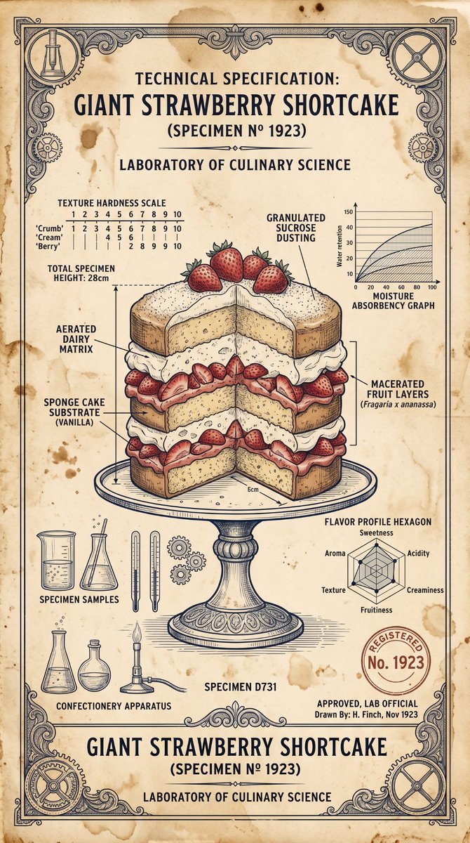 Vintage Scientific Blueprint Dessert 1