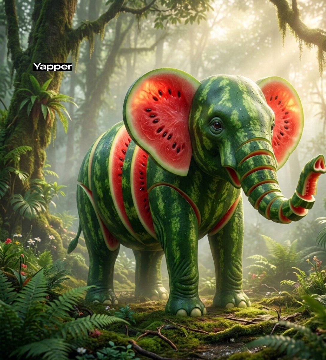Whimsical Watermelon Elephant 2
