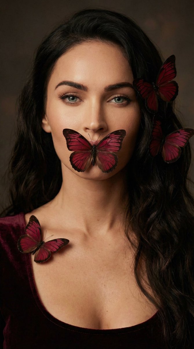 Mysterious Portrait with Butterflies 3