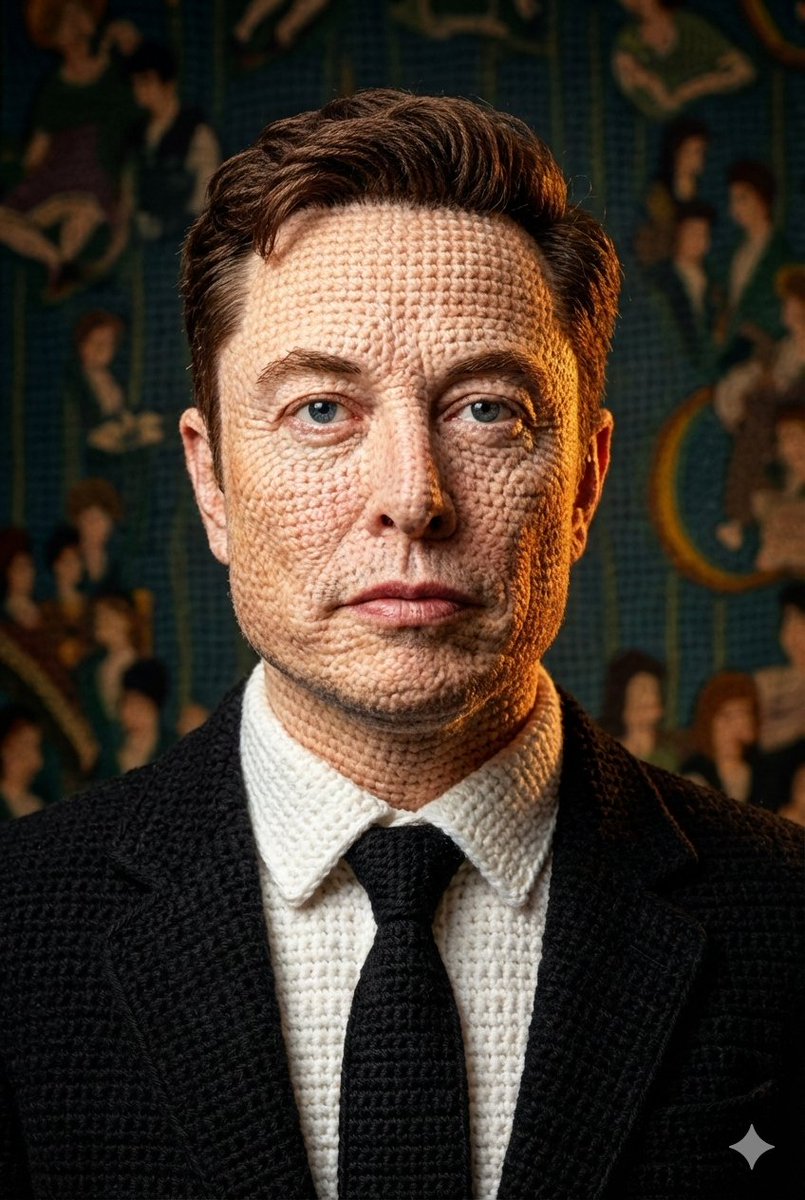 Hyper-Detailed Crocheted Portrait of a Legend 3