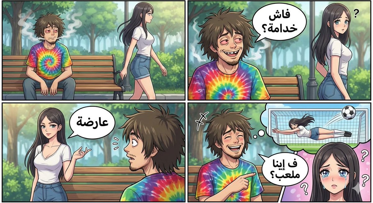 Visual story cartoon for a Moroccan Arabic joke 2