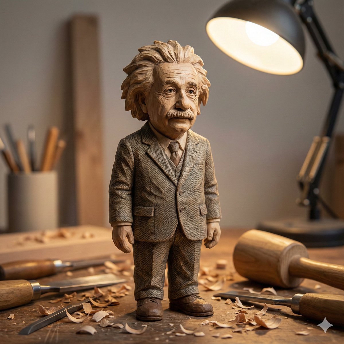 Hand-Carved Wooden Miniature Figure 1
