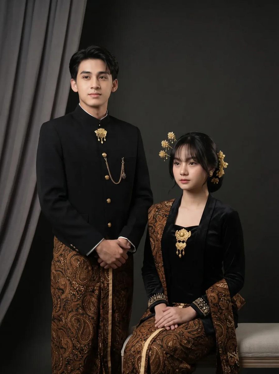Traditional Javanese Couple Studio Portrait 1