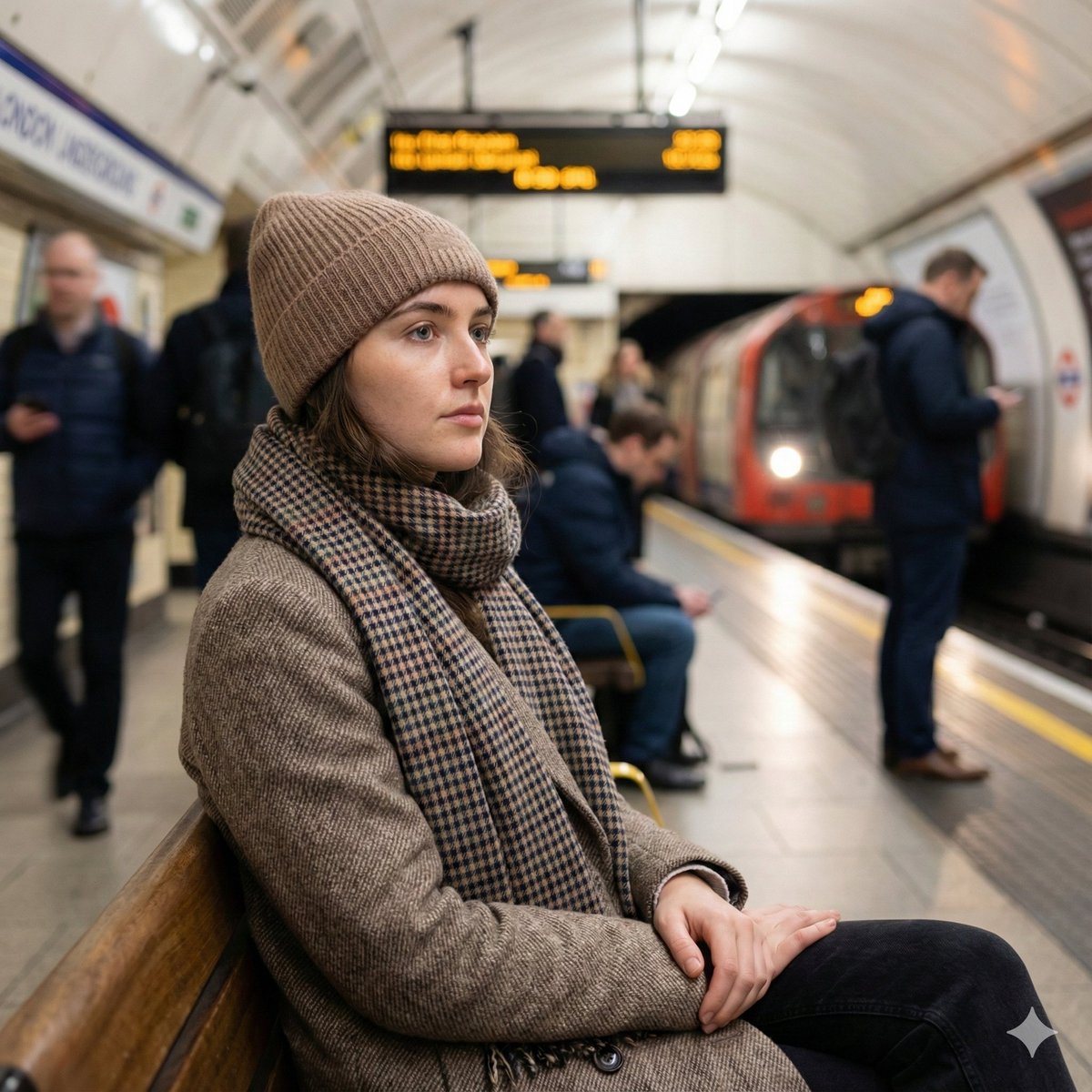 Introspective London Underground Portrait 2