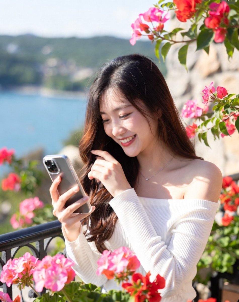 Realistic Portrait of Woman Outdoors 2