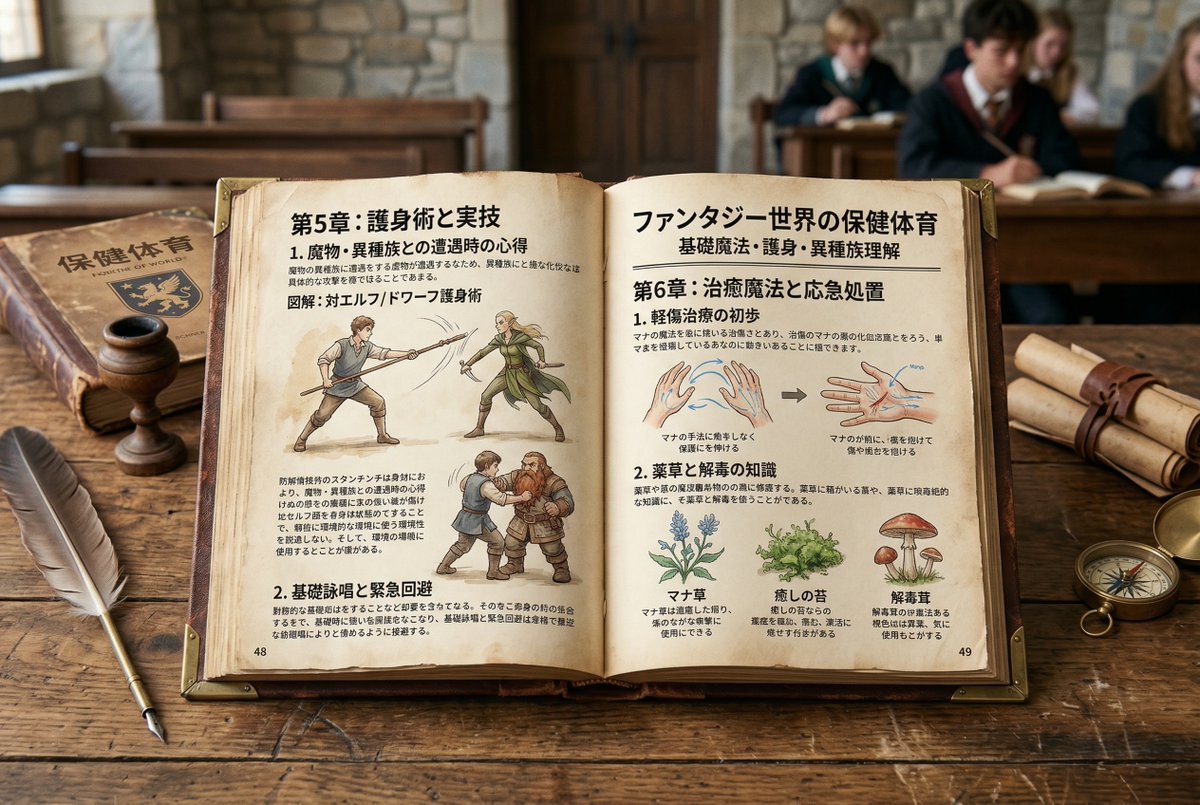 Template for generating a fictional textbook page 1
