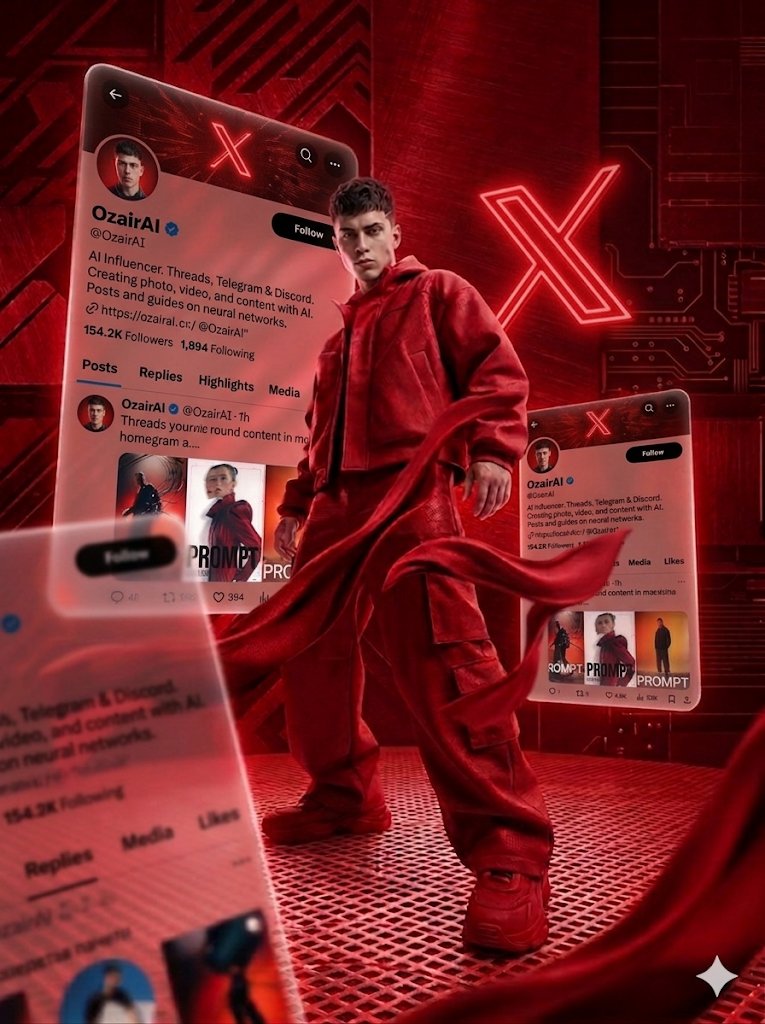 Crimson Tech-wear Aesthetic Portrait 1