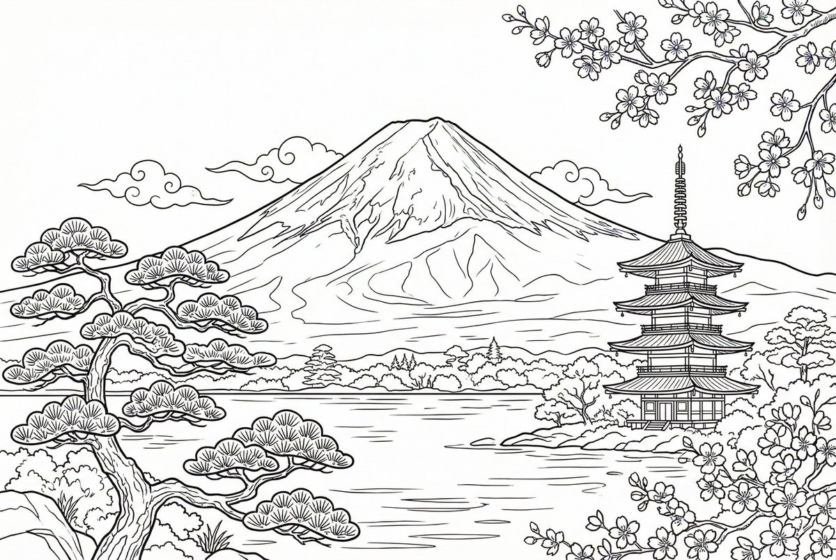 Coloring book line art prompt for Nano Banana Pro 4
