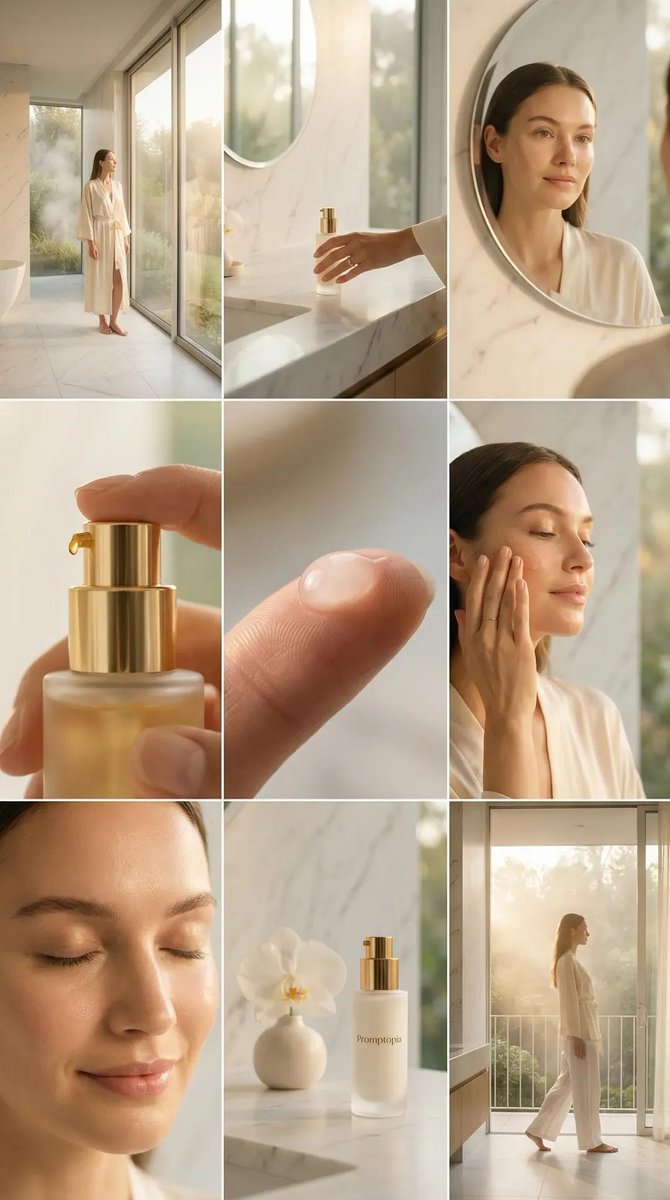 Skincare Editorial Photography Collage Prompt 1