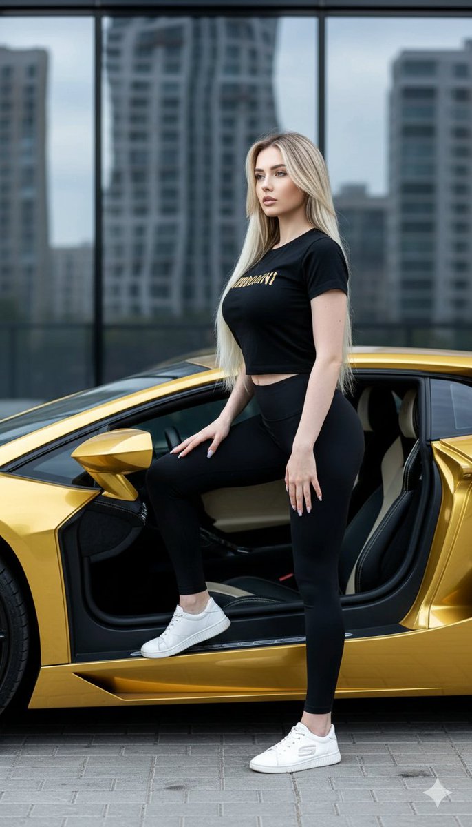 Gold Lamborghini Fashion Shoot Prompt 2