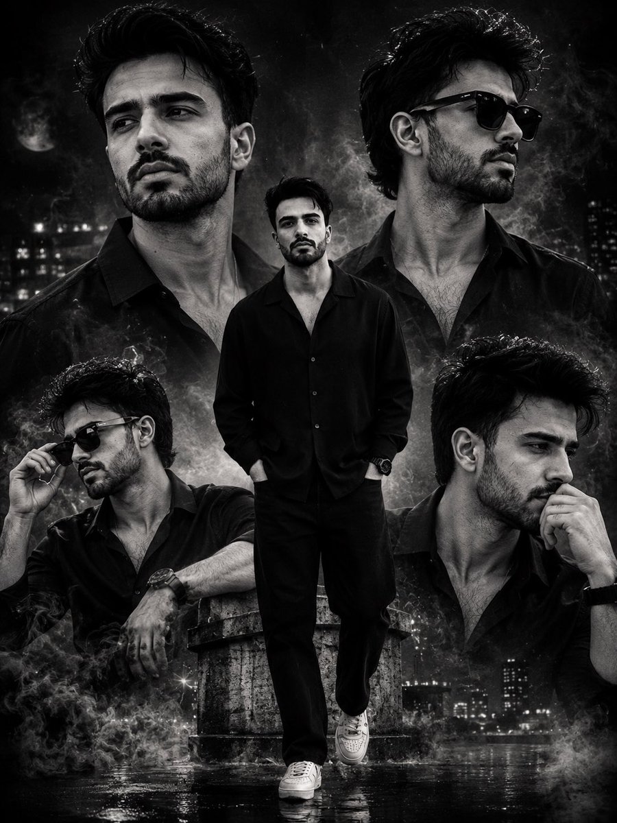 Cinematic Monochrome Portrait Collage 1