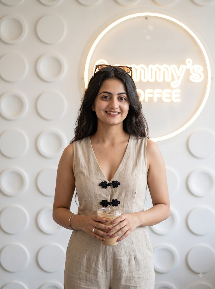 Indian Woman Lifestyle Cafe Portrait 1