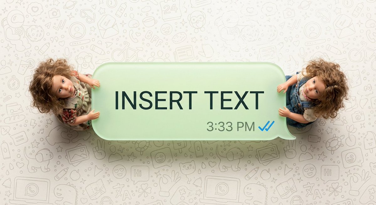 WhatsApp Speech Bubble Dining Table Macro Shot 4