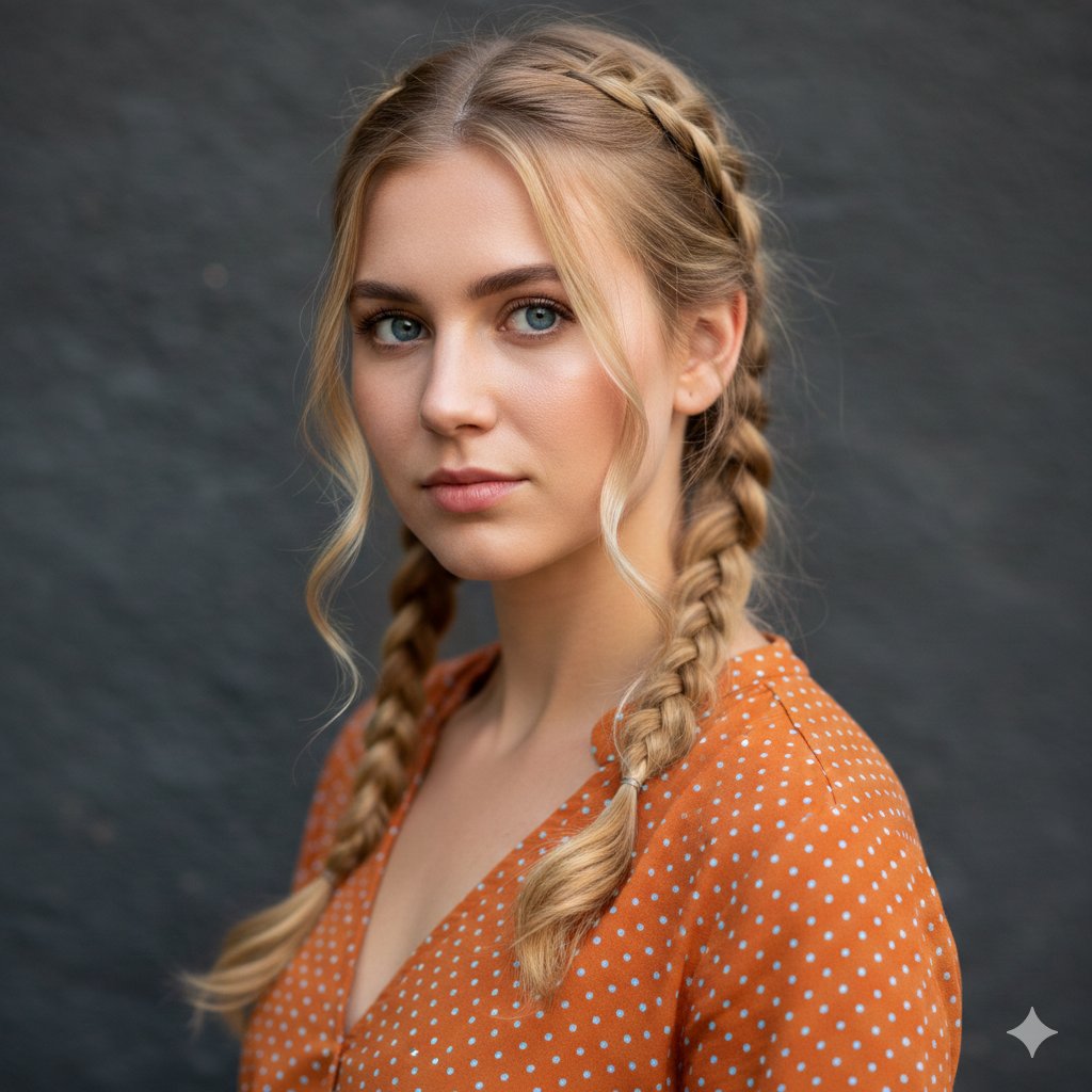 Cinematic Portrait of Woman with Braids 2