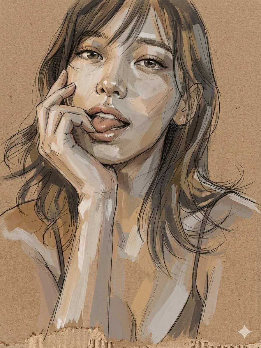 Cardboard Mixed Media Portrait 2