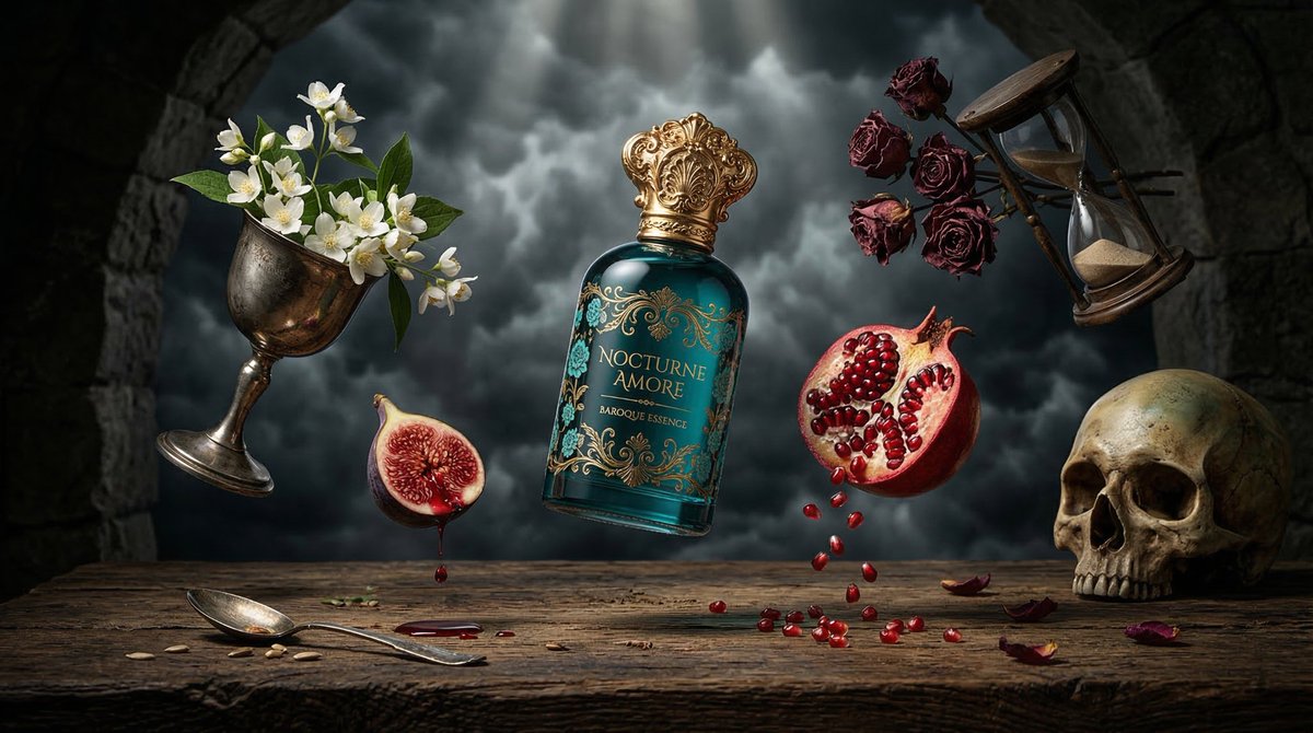 Surreal Baroque Perfume Ad Prompt 2