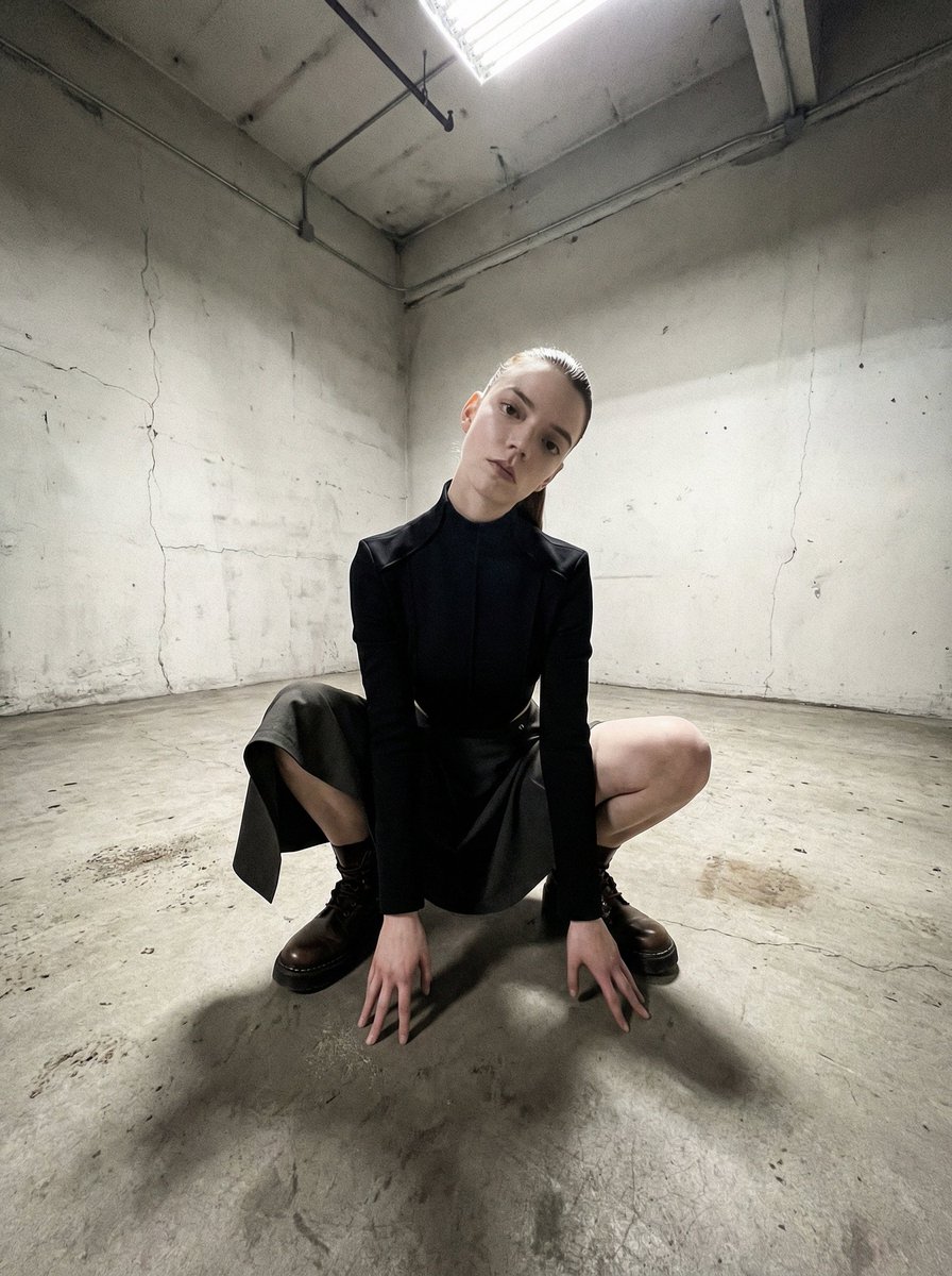 Emma Watson Unsettling Low-Angle Portrait Prompt 2