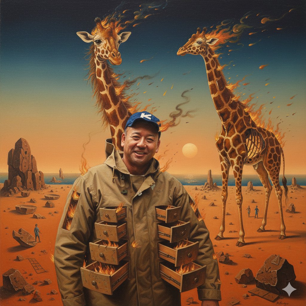 Image Style Transfer Prompt: Viking to Dali's 'Burning Giraffe' Style 3