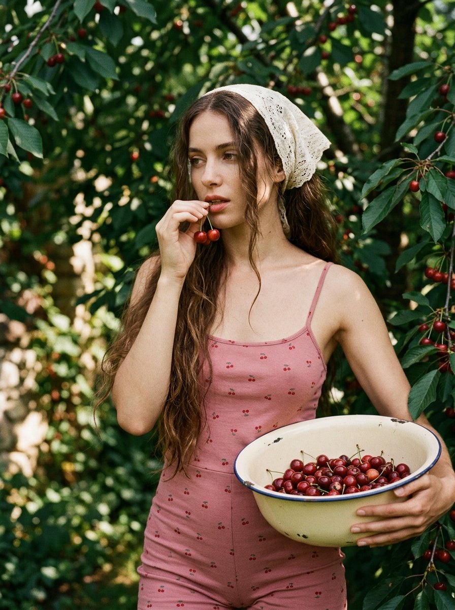 Summer Cottage Cherry Garden Portrait 2