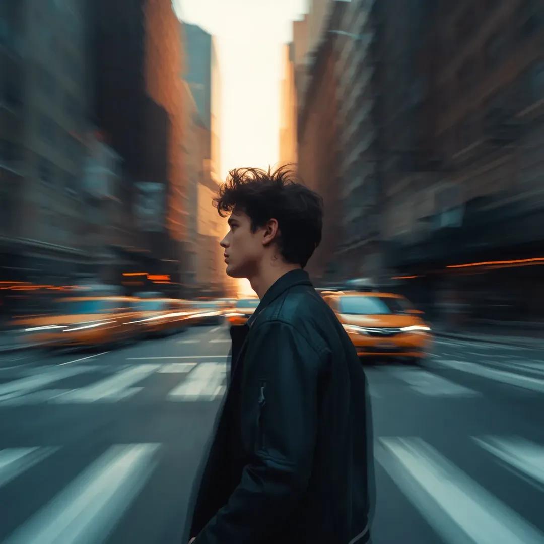 Motion Blur Portrait in NYC at Golden Hour 1