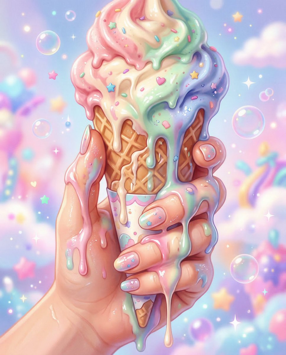 Kawaii Pop Surreal Ice Cream Hand 1