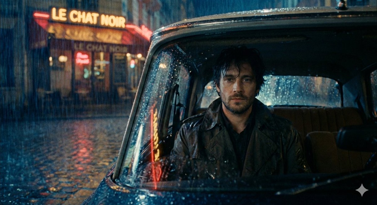 Moody cinematic Paris car scene 1