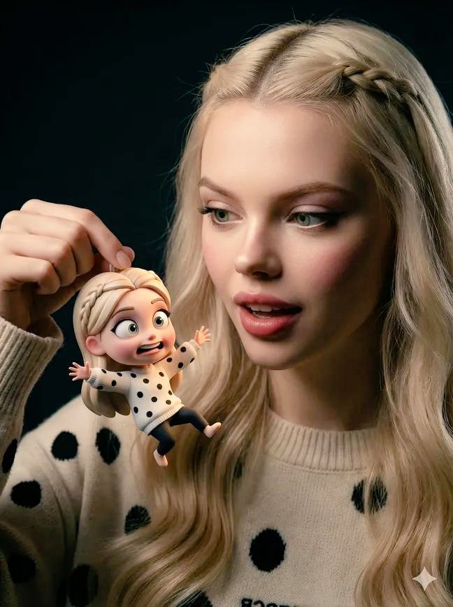 Ultra-Realistic Person Holding Tiny Cartoon Self 1