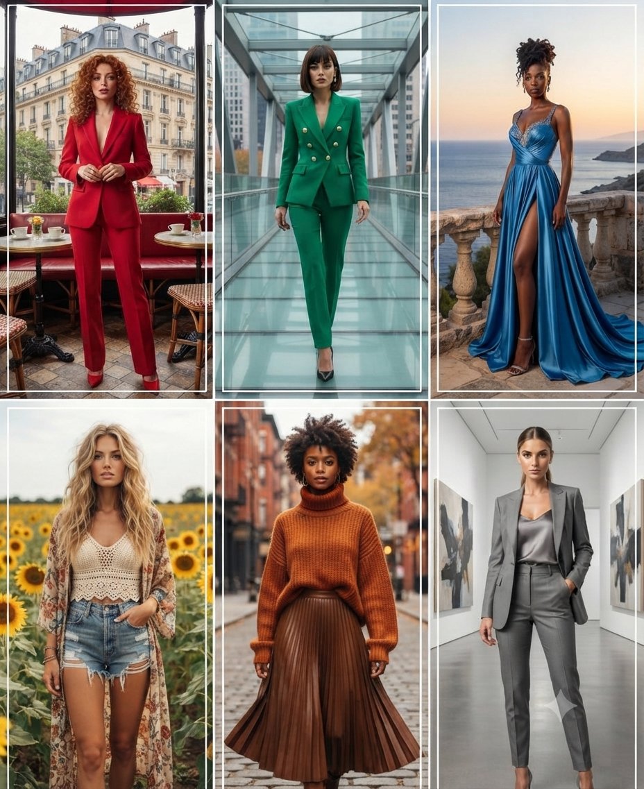 Diverse Fashion Styles Grid Collage 1