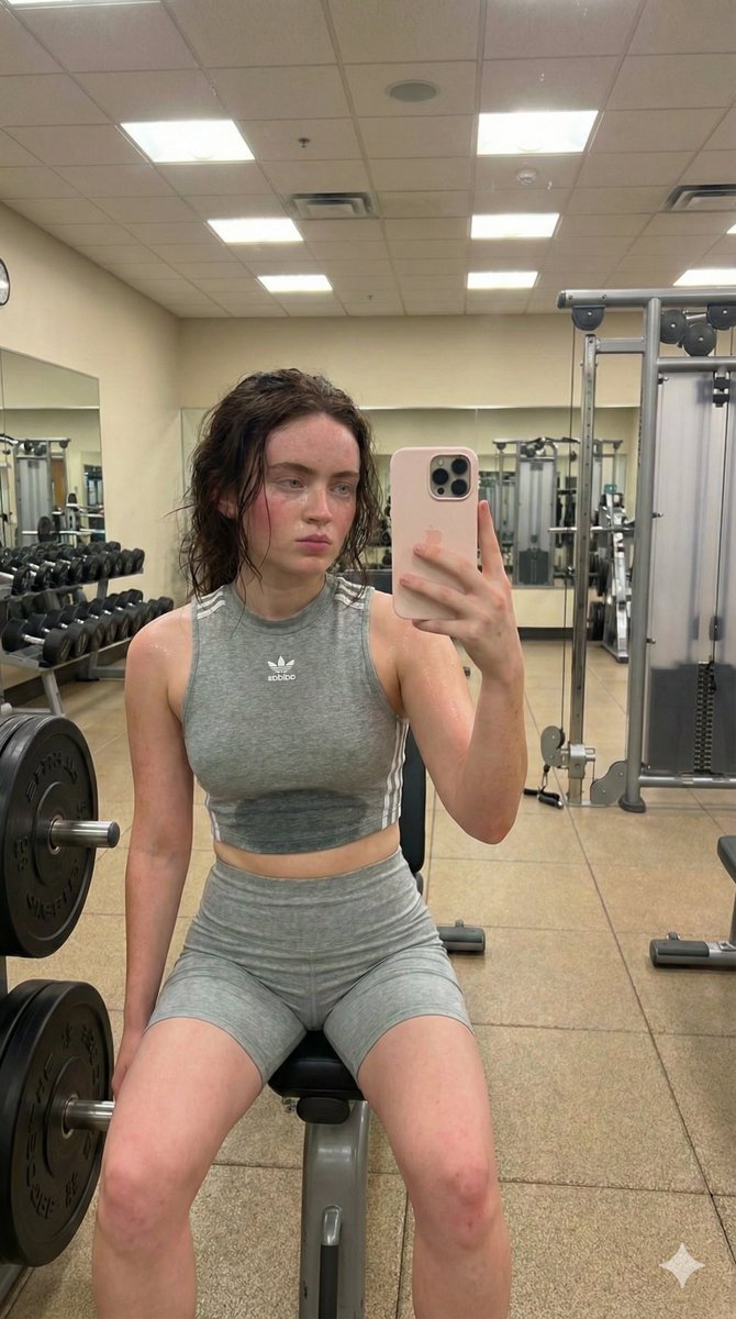 Sadie Sink Gym Mirror Selfie Photorealism 2