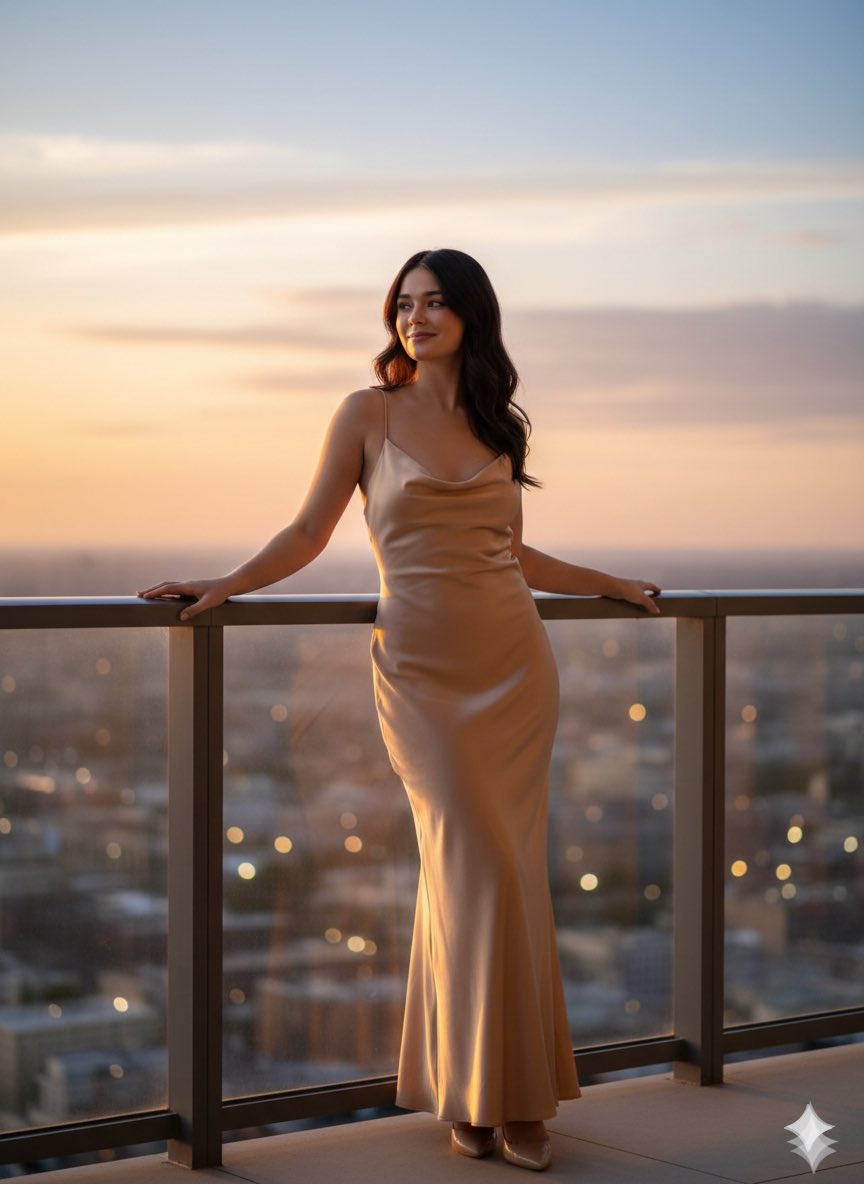 Luxury Cinematic Balcony Sunset Portrait 1