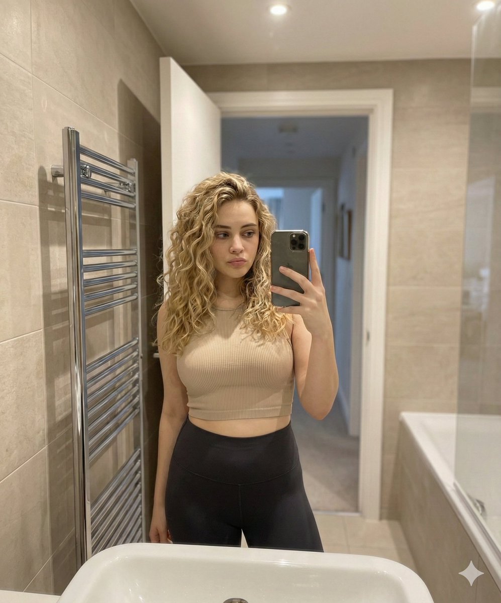 Mirror Selfie in Modern Bathroom Prompt 3